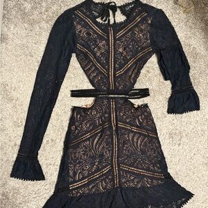 For Love And Lemons Navy Lace Dress